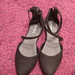 Faux suede strappy flat TORRID